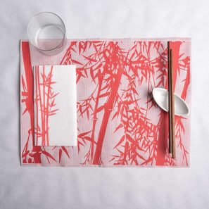 mantel individual de papel para restaurante japones kioto rojo
