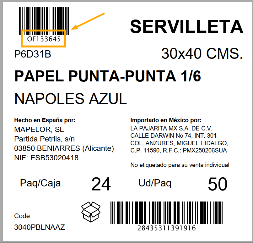 Orden de fabricación